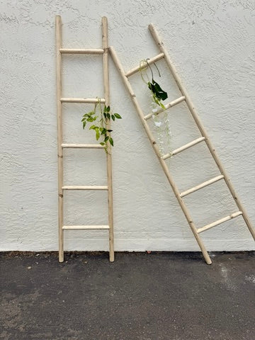 Rustic Pine Wood Decorative Ladder - Image 5