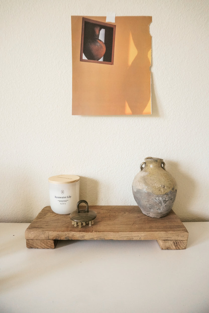 Vintage Reclaimed Elm Wood Riser - Rustic Display Stand - Image 3