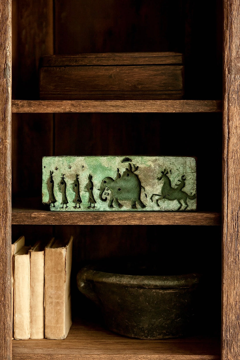 Vintage Wooden Textile Stamp - Image 2