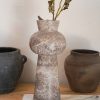 Grey Travertine Vase