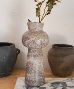 Grey Travertine Vase