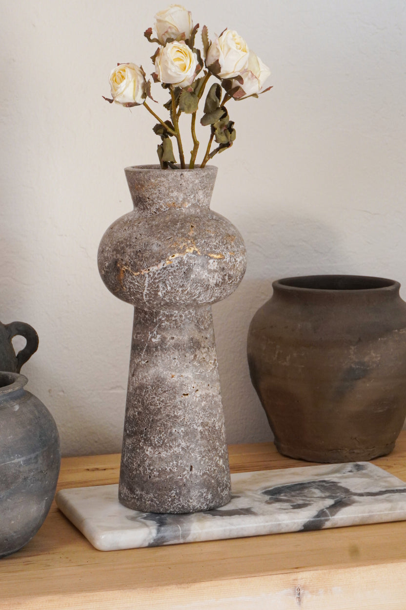 Grey Travertine Vase - Image 2