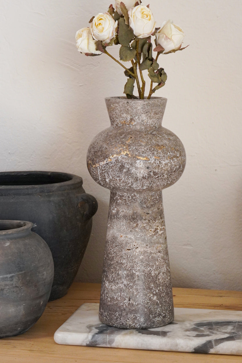 Grey Travertine Vase - Image 3