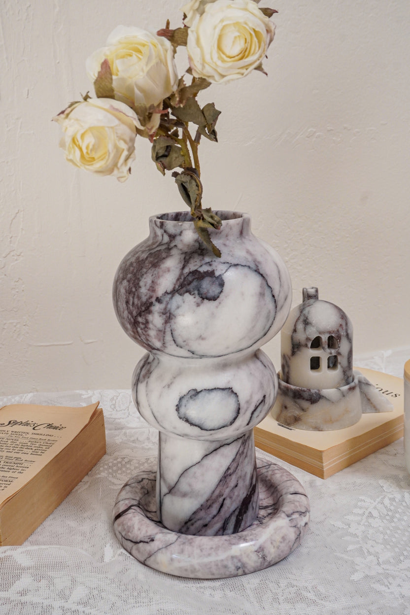 Sculptural Marble Vase - Lilac Marble - Image 4
