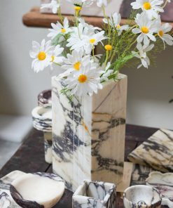 Italian Calacatta Viola Marble Portico Vase