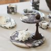 Italian Calacatta Viola Marble Two Tier Stand