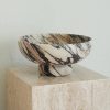 Large Italian Calacatta Viola Marble Pedestal Bowl