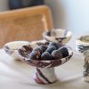 Italian Calacatta Viola Marble Pedestal Bowl