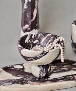Calacatta Viola Marble Round Footed Bowl