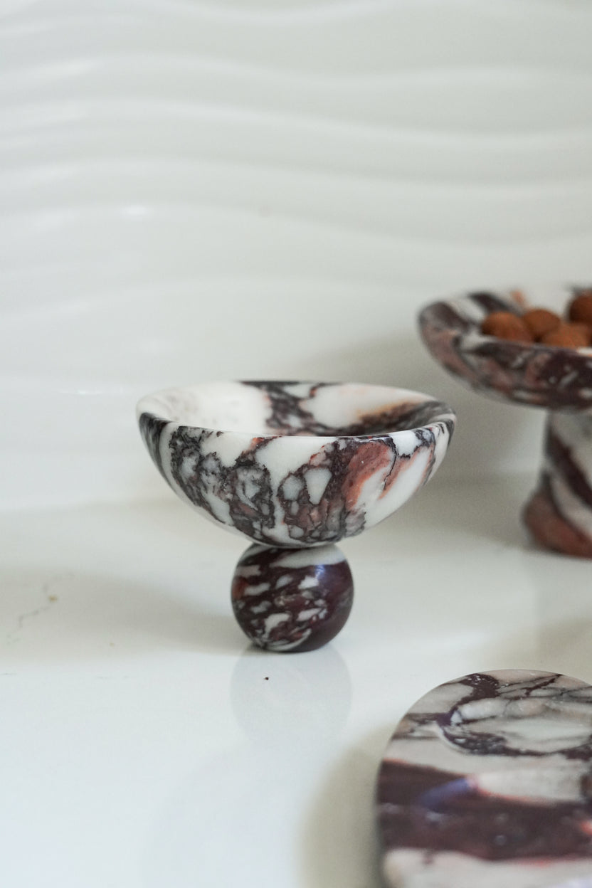 Calacatta Viola Marble Round Footed Bowl - Image 2