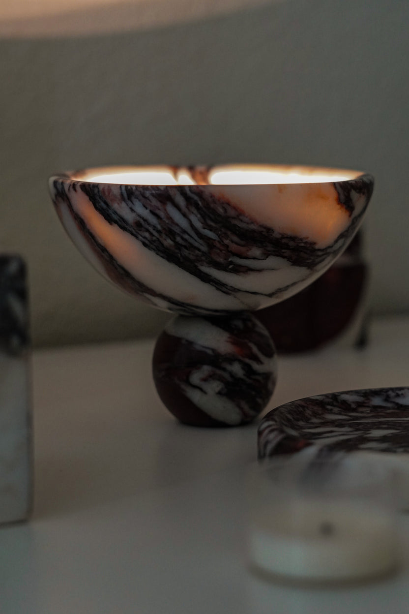 Calacatta Viola Marble Round Footed Bowl - Image 3