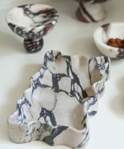 Italian Calacatta Viola Fluted Edge Marble Tray