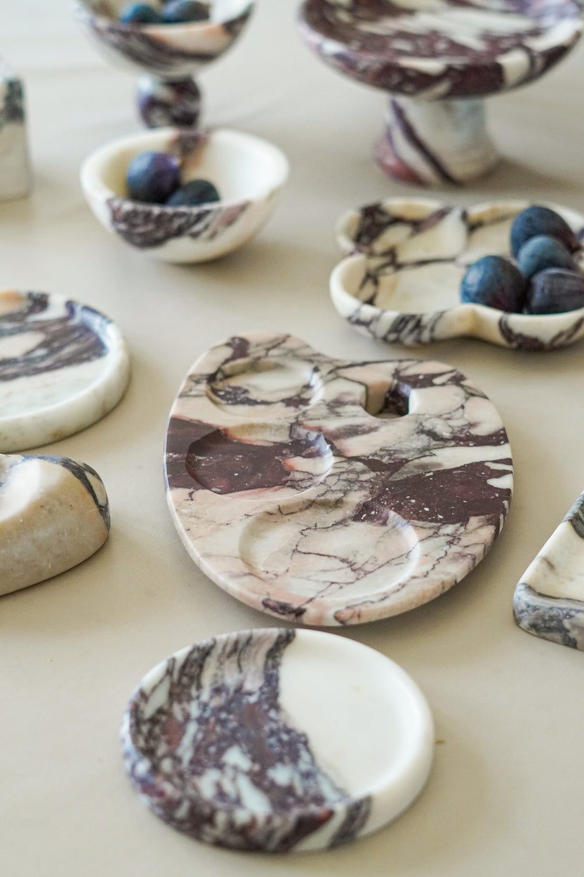 Italian Calacatta Viola Marble Palette Tray - Image 3