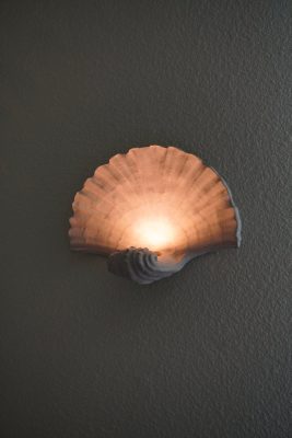 Natural Sandstone Seashell Wall Sconce