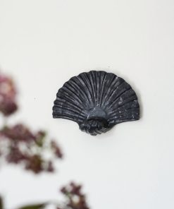 Natural Black Marble Seashell Wall Sconce